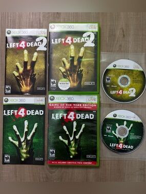 Left 4 Dead & Left 4 Dead 2 Xbox 360 Valve Complete Game Case & Manual
